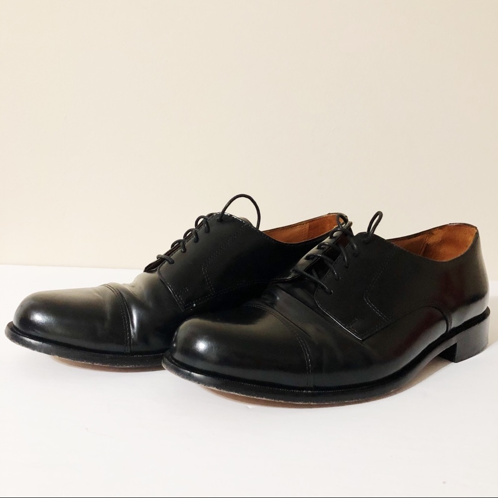 Bostonian Classics Black Leather Cap Toe Shoes Men